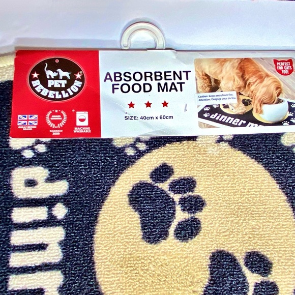 Absorbent Dog Food Mate - Navy Blue & Beige - New with Tag - Picture 2 of 7